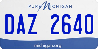 MI license plate DAZ2640