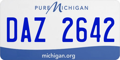 MI license plate DAZ2642