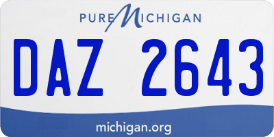 MI license plate DAZ2643