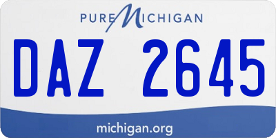 MI license plate DAZ2645