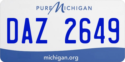 MI license plate DAZ2649