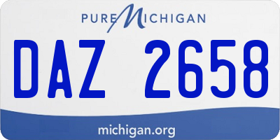 MI license plate DAZ2658