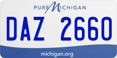 MI license plate DAZ2660