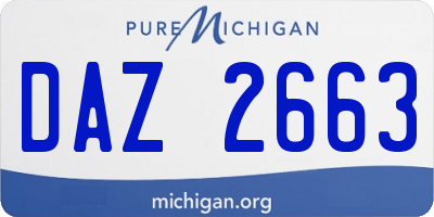 MI license plate DAZ2663