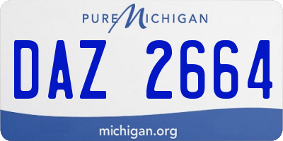 MI license plate DAZ2664
