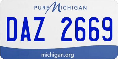 MI license plate DAZ2669