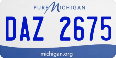 MI license plate DAZ2675