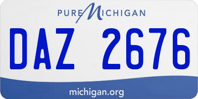 MI license plate DAZ2676