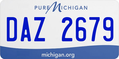 MI license plate DAZ2679