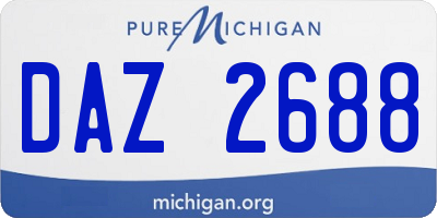 MI license plate DAZ2688
