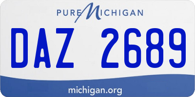 MI license plate DAZ2689