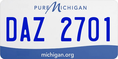 MI license plate DAZ2701