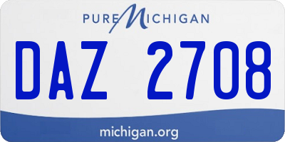 MI license plate DAZ2708