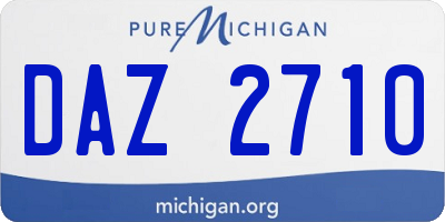 MI license plate DAZ2710