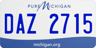 MI license plate DAZ2715