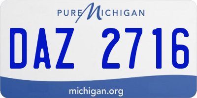 MI license plate DAZ2716