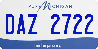 MI license plate DAZ2722