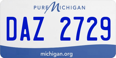 MI license plate DAZ2729