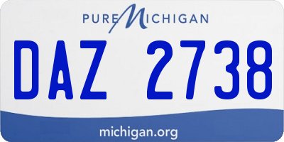 MI license plate DAZ2738