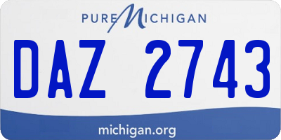 MI license plate DAZ2743