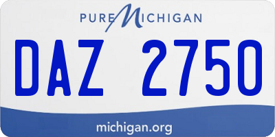 MI license plate DAZ2750
