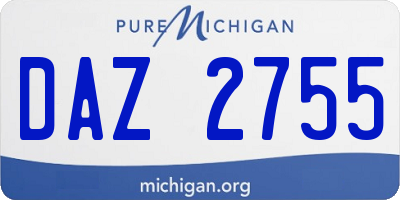 MI license plate DAZ2755