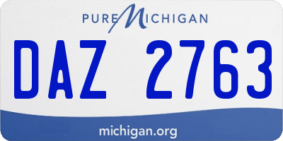MI license plate DAZ2763