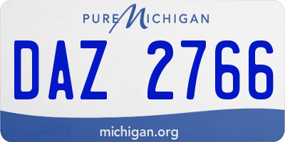 MI license plate DAZ2766