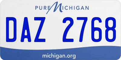 MI license plate DAZ2768
