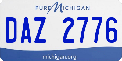 MI license plate DAZ2776