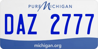 MI license plate DAZ2777