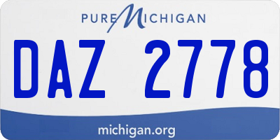 MI license plate DAZ2778