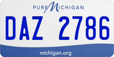 MI license plate DAZ2786