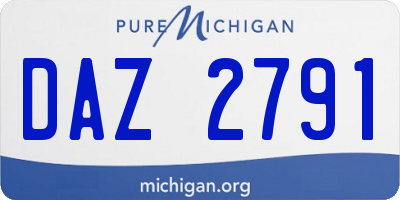 MI license plate DAZ2791