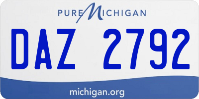 MI license plate DAZ2792