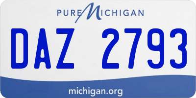 MI license plate DAZ2793