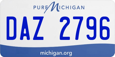 MI license plate DAZ2796