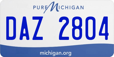 MI license plate DAZ2804
