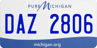 MI license plate DAZ2806