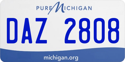 MI license plate DAZ2808