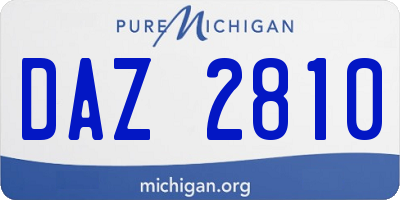 MI license plate DAZ2810