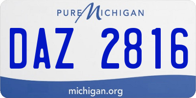 MI license plate DAZ2816
