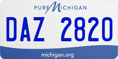 MI license plate DAZ2820