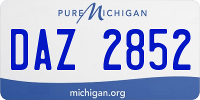 MI license plate DAZ2852