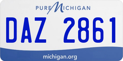 MI license plate DAZ2861