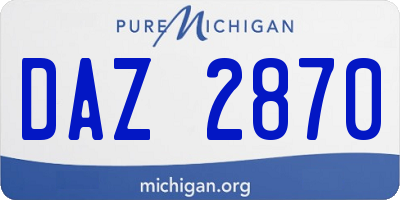 MI license plate DAZ2870