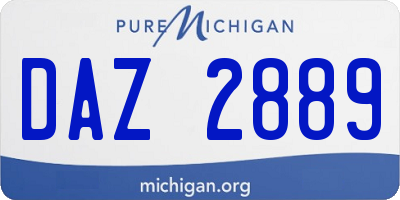 MI license plate DAZ2889