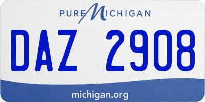 MI license plate DAZ2908