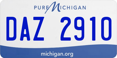 MI license plate DAZ2910