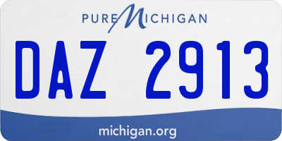 MI license plate DAZ2913